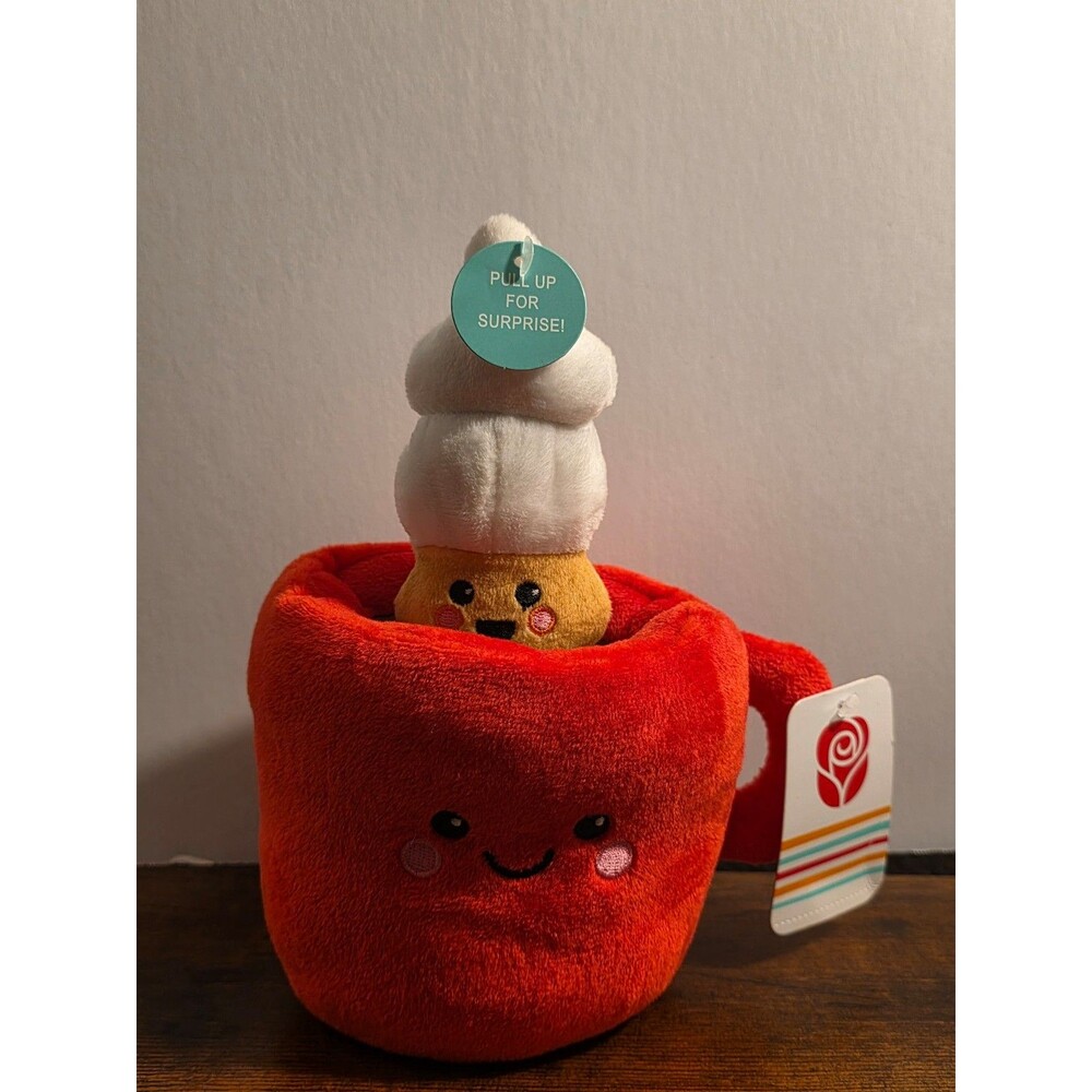 American Greetings Christmas Plush Gingerbread Man in Mug Plush NWT